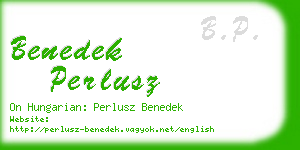 benedek perlusz business card